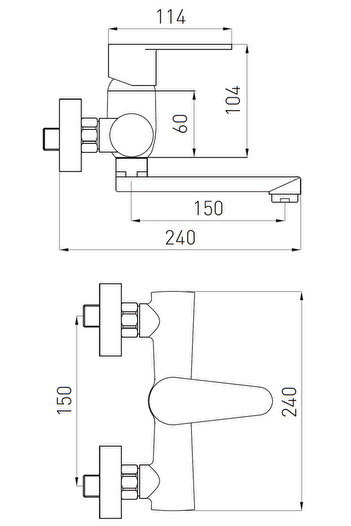 Other Algeo Chrome Wall-Mounted Washbasin Tap