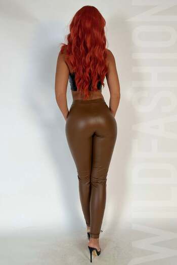 WildFashion Sexy elastic vinyl pants with drawstring in front X781-8