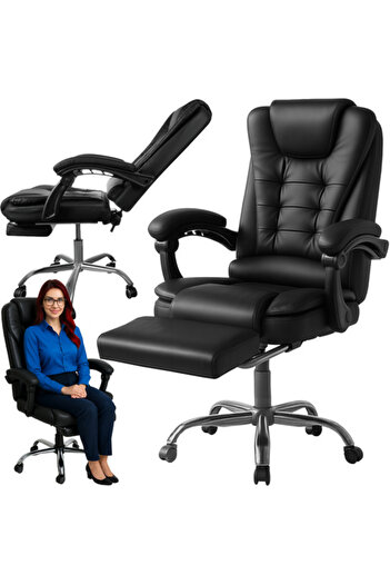 zola Executive office chair with extendable footrest, ergonomic, height-adjustable