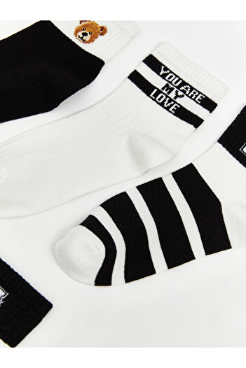 LC Waikiki Lcw Dream Black Printed Women's Socks 5-Pack