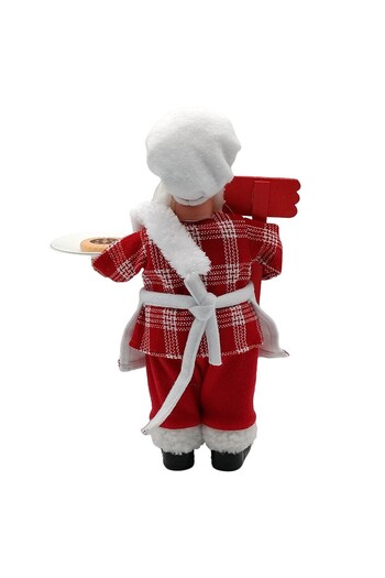Flippy Christmas Figurine, Flippy, Santa Claus Chef, 30 x 17 x 10 cm, Plastic+Textile, Red/White