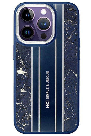 Fuchsia iPhone 15 Pro Max Case Hbc-188 Astra Cover - Navy Blue