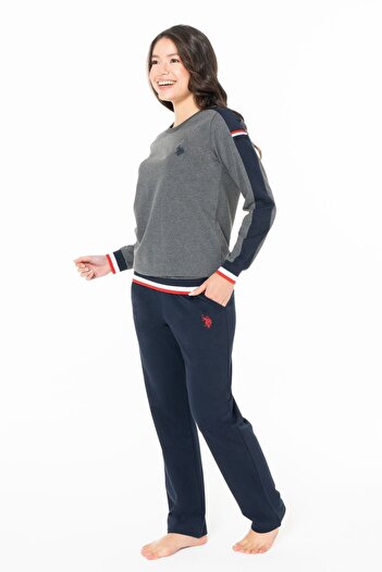U.S. Polo Assn. Women's Crew Neck Long Sleeve Pajama Set S26116 Comfortable Fabric