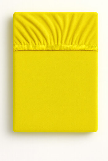 İQON Elastic Fitted Sheet Set Double Size Terry Cloth Fitted Sheet Yellow
