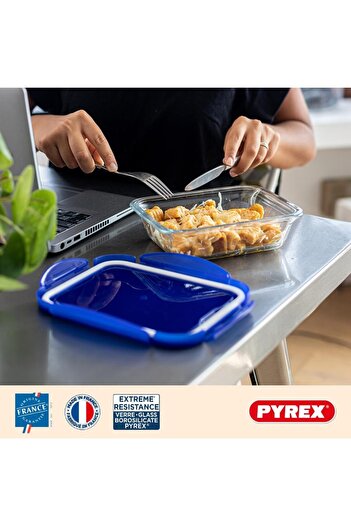 Pyrex Cook & Go Set of 3 Rectangular Identical Lunchboxes 0.8 L- Made in France