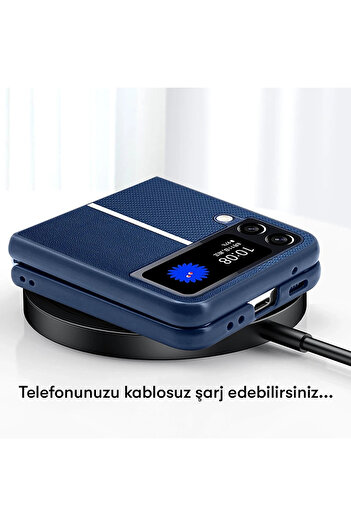 Fuchsia Samsung Galaxy Z Flip 4 Case Hbc-155 Lisbon Cover - Navy Blue