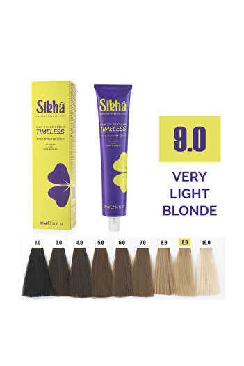 SIKHA Professional Permanent Hair Dye Timeless Very Light Blonde 9.0, 100 ml