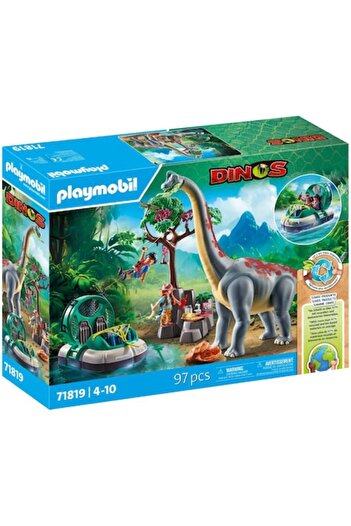 Playmobil Dinos - Brachiosaurus and Hovercraft