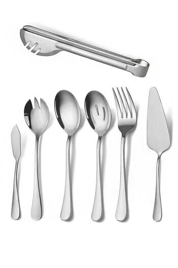 Chavin 7 Piece Steel Presentation Serving Spoon Cutlery Knife Spatula Set Mt154By