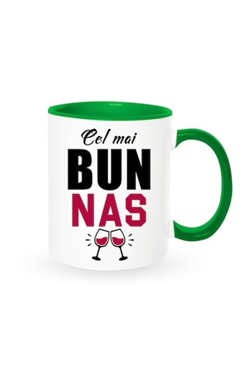 OEM Personalized Mug for Uncle with message 'Best Uncle', Cup Model, Betaprint, White with Green Interio