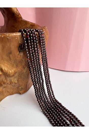 ŞİFA SHOP Natural Stone Garnet - Ruby Stone String 3.5-4 mm
