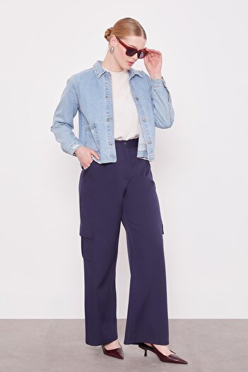 Levidor Navy Blue Pocket Detailed Trousers