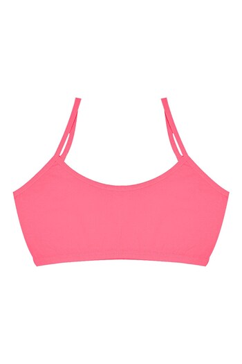 Öts Girl's Bustier 3-Piece Without Pads with String Straps (96% Cotton - 4% Elastane)