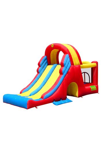 Happy Hop Mega Slide inflatable mattress with two slides, climbing area, tunnel and jumping area