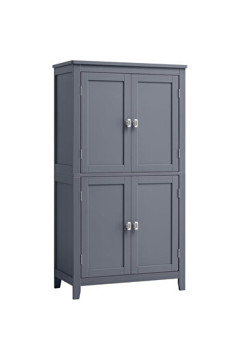 VASAGLE Bathroom cabinet, MDF, with 2 compartments , adjustable shelves, 30x60x110cm, dark grey