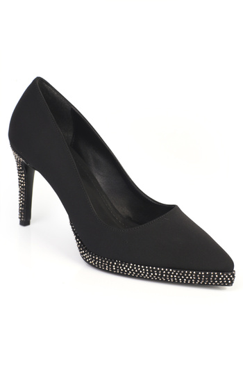 Capone Outfitters Karine Stone Platform High Heeled Satin Evening Dress Shoes