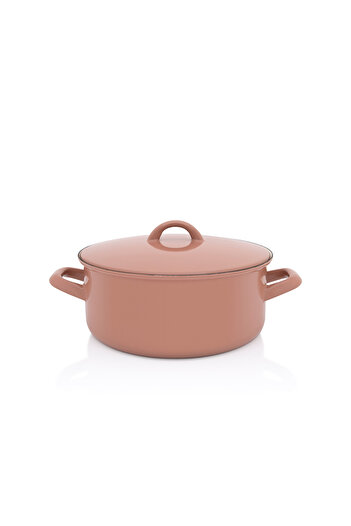 Metalac Pot with lid 4.75l Moka enamel/24cm/4.75l