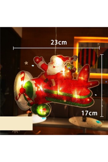 Flippy Flippy Christmas Window Decoration, Airplane, with LEDs, 23 cm, warm white