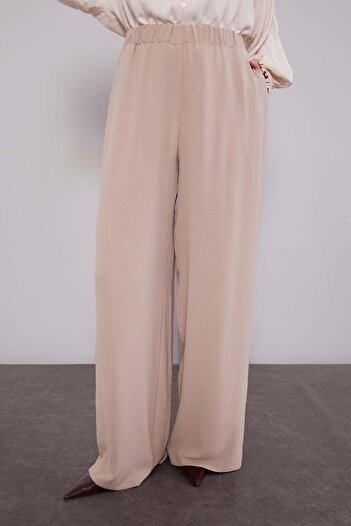Levidor Beige Wide Leg Aerobin Trousers