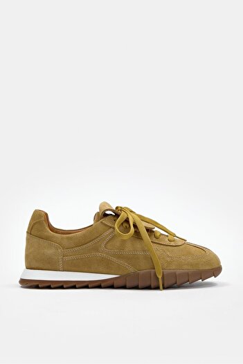 NILUFARR Welissa Camel Süet Hakiki Deri Kadın Sneaker