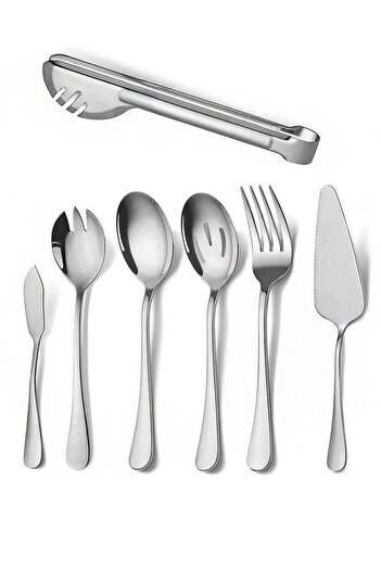 Chavin 7 Piece Steel Presentation Serving Spoon Cutlery Knife Spatula Set Mt154By