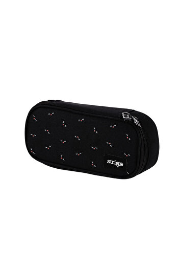 Strigo Pencil case one compartment, with divider and inner pocket, unequipped, Smiley make SSC254