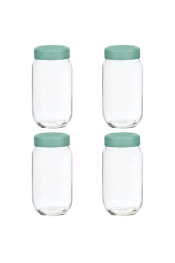 easyCTRL Set 4 food storage jars with screw cap, 1000 ml