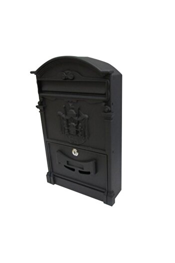 STANDERS Exterior Mailbox, Aluminum and Steel, with Cylinder Lock, Black, 2 Keys, Size 41 x 9 x 25.5 cm