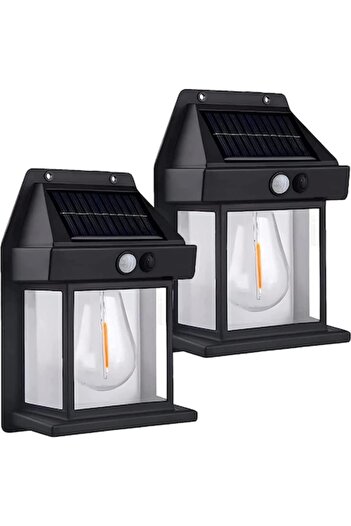 Hggzeg Set 2 Outdoor Solar Lamps, Hggzeg, Motion and Light Sensor, Wireless, Waterproof, 3 Modes, 800mAh Ba