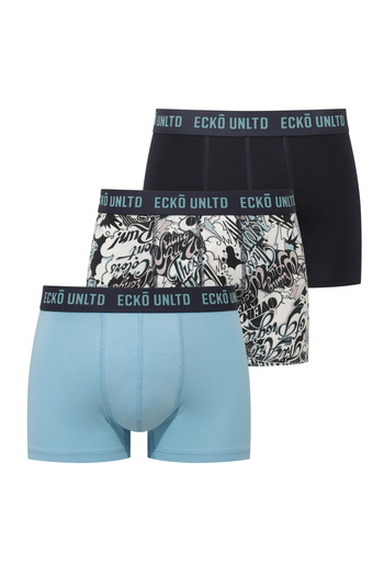 ECKO Blue - Navy Blue - Printed 3-Piece Boxer