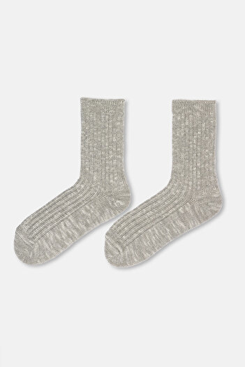 Eros Light Gray Women's Cotton Winter Socks