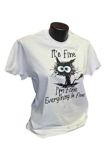 OEM White women's T-shirt, M, cotton, humorous print