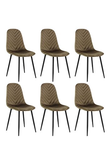 ARTA DOOR Set of 6 Bya Chairs - HORECA CHAIR - Metal Leg, Modern, Kitchen, Living Room, Bedrooms, Hallways, Textile