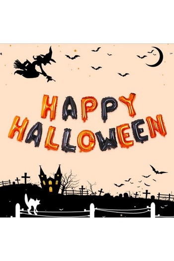 Koungiam Set baloane Happy Halloween Baloane, Koungiam, Aluminiu, Portocaliu/Negru