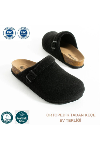 Cozi company Men's Cork Sole Orthopedic Felted Winter Closed-Front Sabo Daily Comfortable House Slippers