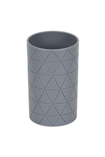 ANTBRO ® toothbrush holder in gray plastic with triangular shape, Ø7x12cm