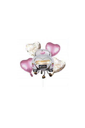 Jumbo Set 5 balloons Just Married for wedding, 37 x 43 cm