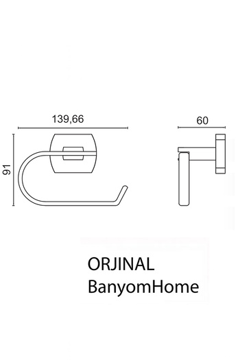 BanyomHome Stainless Brass Millano Open Toilet Roll Holder