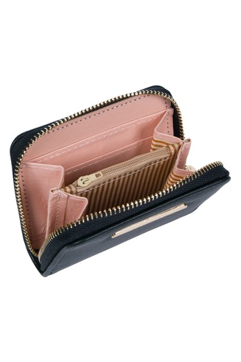 OEM Portofel Exclusivo, Negru, Detalii Aurii, Compartiment Metalic, 11x9x2.5cm