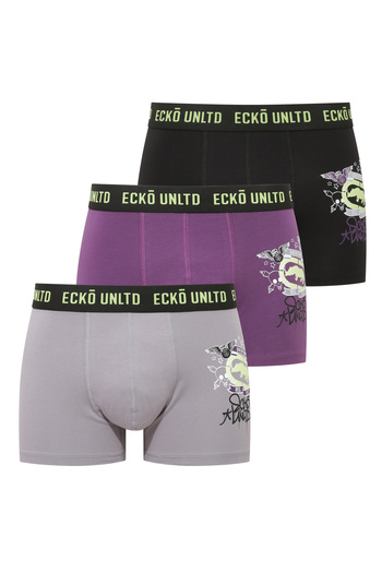ECKO Black - Gray - Purple 3-Pack Boxer