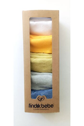 Esinti 5 Pairs of Newborn Boxed Unisex Boy Girl Baby Colorful Socks