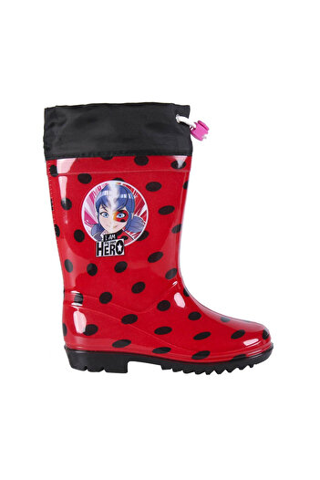 Cerda Girls' Red Ladybug Rain Boots - Size 32, Waterproof Rubber, Casual Style