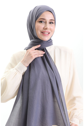 sefamerve Βαμβακερό μαλακό σάλι 70283-04 Ash Grey