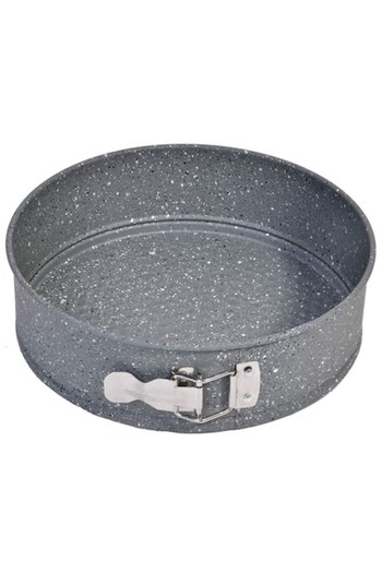 ANTBRO ® round metal baking mold, non-stick surface and removable base, anthracite, 24x7