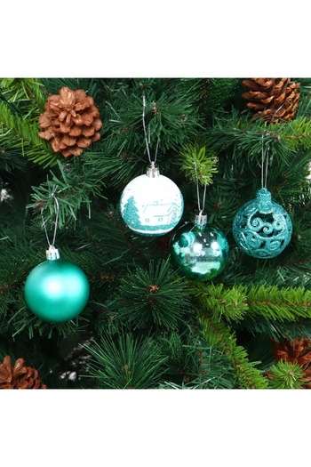 HOFF Christmas Globes Turquoise Set, 24 Pieces, 6 cm