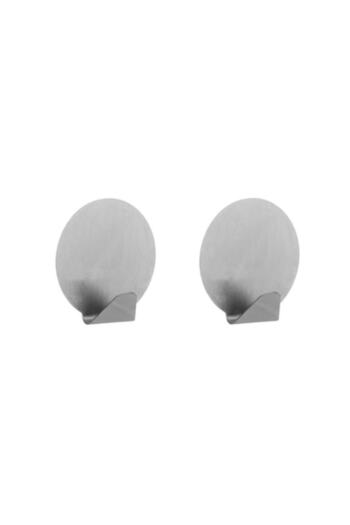 OEM Set auto-adhesive hooks Kopenpal, Metal, Grey, 4.5 cm, 2 pieces