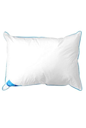 DECO Pernă pentru dormit, fabricată din nanofibră plus spumă cu memorie, în culorile alb și albastru, dimensiuni 50 x 70