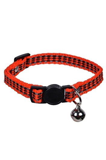 ANTBRO Cat Collar, Orange, with Safety Clip and Bell, 30x1cm