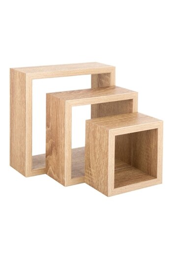 shopU Set 3 wall shelves Wenge, hidden mounting system, small model