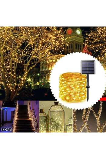 OEM Christmas Light String with Solar Charging, 10m Warm White